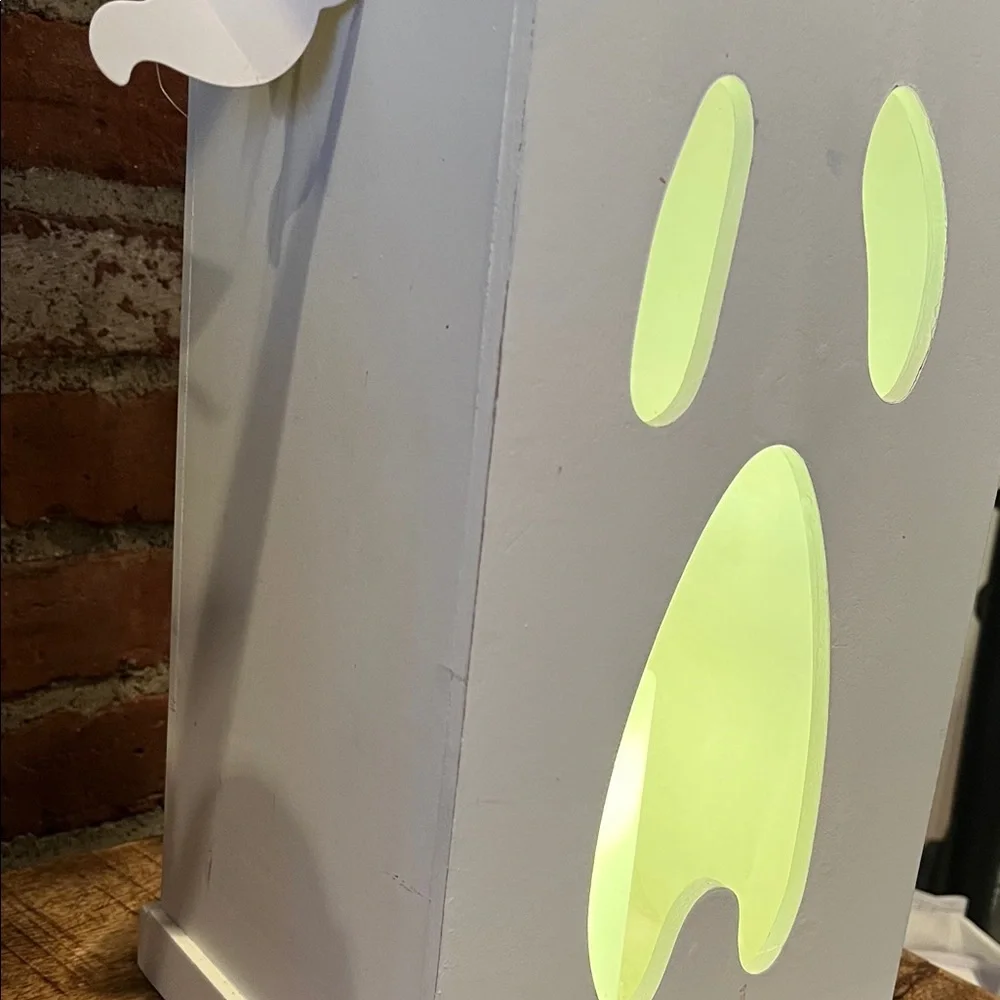 Goblin and ghoul Spooky White Lantern with Ghost Design